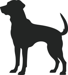 Labrador Retriever Silhouette Vector Illustration White Background