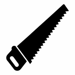 Minimalist Black Saw Silhouette Vector Design