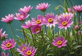 Obraz premium Summer Blooms: A Colorful Garden Scene