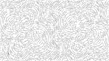 Swirled and curled stripes and brush strokes texture. Marble or acrylic atrwork imitation. Cool and swirly background. Abstract vector illustration. Black isolated on white. EPS10 