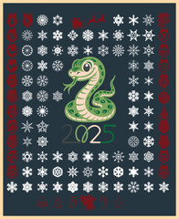 Fototapeta premium New Year Christmas decorations Snake