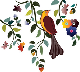 Print decorative tile, ceramic wall art, bird wall decor, wall art and illustration