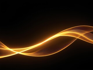 horizontal yellow light wave in the dark background