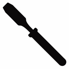 Minimalist Black Silhouette Chisel Vector Illustration