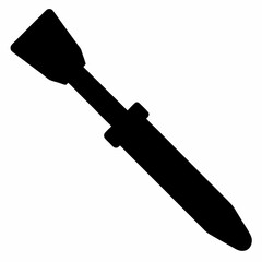 Minimalist Black Silhouette Chisel Vector Illustration