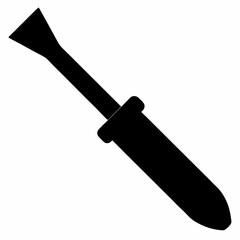 Minimalist Black Silhouette Chisel Vector Illustration