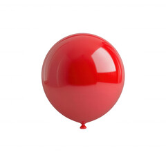 Bright red balloon, symbolizing celebration and joy in various festivities., isolated on a transparent background.