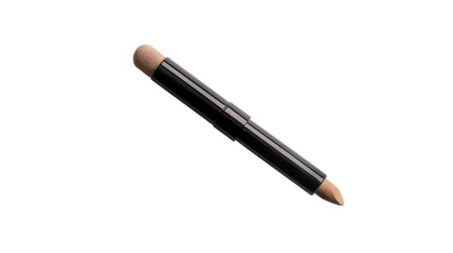 Simple dual-ended makeup stick lying on a clean surface highlighting its design and functionality on transparent background