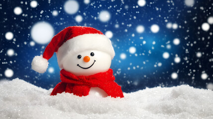 Snowman Isolated on White Background: Charming Winter Illustration in PNG Format.