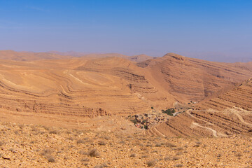 View of the Anti Atlas geological formation in southern Morocco