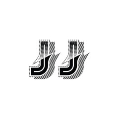 JJ monogram logo design letter text name symbol monochrome logotype alphabet character simple logo