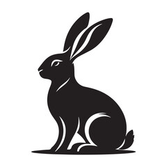 Rabbit Silhouettes in Various Poses for Designers.