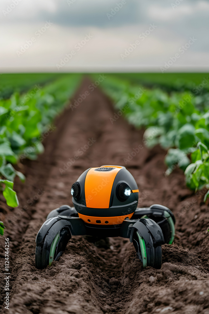 Poster enhancing efficiency and sustainability in modern farming, the role of robotics and ai in autonomous