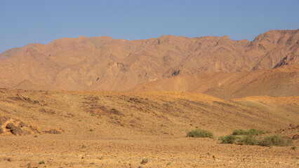 View of the Anti Atlas geological formation in southern Morocco