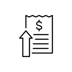 Financial report outline icons, minimalist vector illustration ,simple transparent graphic element .Isolated on white background