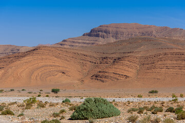 View of the Anti Atlas geological formation in southern Morocco
