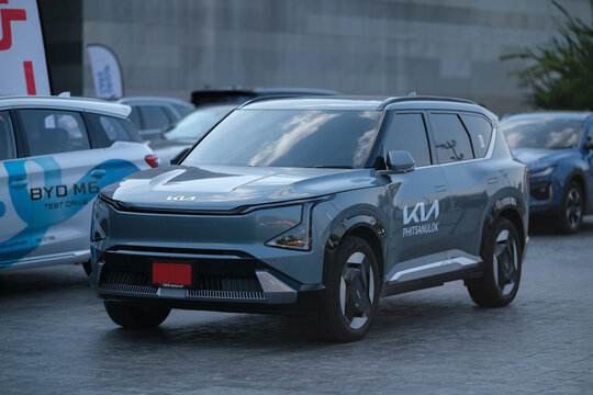 PHITSANULOK, THAILAND- December 7, 2024: KIA EV5 100% electric car at Phitsanulok Motor Show 2024 Central Phitsanulok