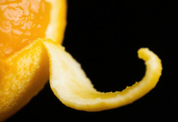 Macro Shot Of Vibrant Orange Peel Surface