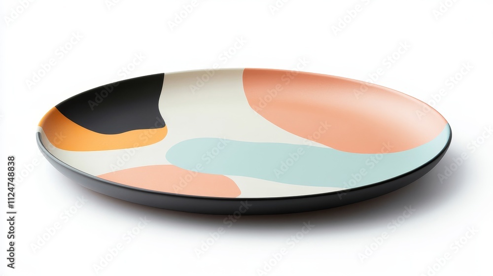 Poster stylish abstract plate with colorful design featuring soft shapes and a modern aesthetic ideal for t
