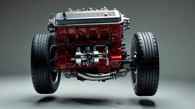 High-performance engine showcased with sleek design and powerful features