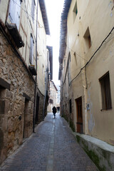 Fototapeta premium Calle rurales con casas de Poza de la Sal, Burgos