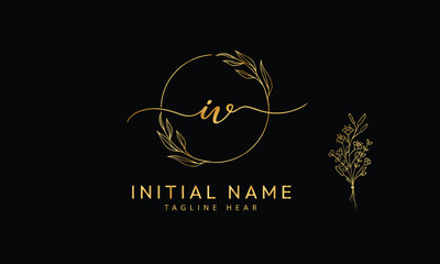 IW W I initial signature logo template vector