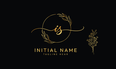 IS S I initial signature logo template vector