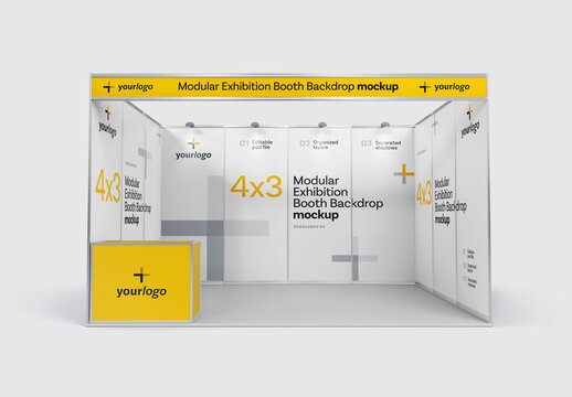 Modular Exhibition Booth Mockup, Expo Stand