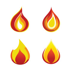 fire flaming logo icon illustration on white background 