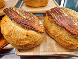 Sourdough Breads on Display for Sale 