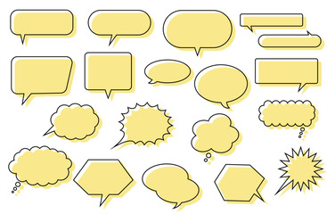 Obraz premium シンプルな色ずれの吹き出しセット