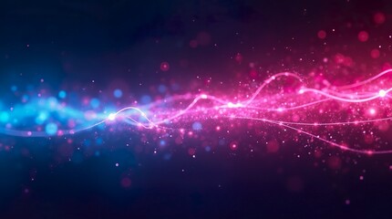 Intense Red Abstract Wave Technology Background with Digital Flow for Corporate Innovation