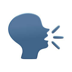 Speaking Head Icon - Shouting or Complaining Person Symbol