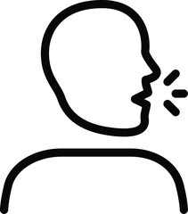 Speaking Head Icon - Shouting or Complaining Person Symbol