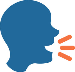 Speaking Head Icon - Shouting or Complaining Person Symbol