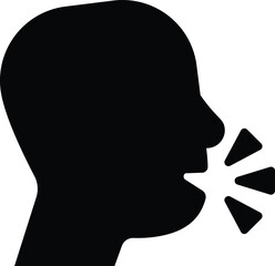 Speaking Head Icon - Shouting or Complaining Person Symbol