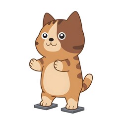 Obraz premium Cute cartoon cat character standing