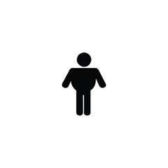 Silhouette of a fat man icon. Elements of obesity problems icon.