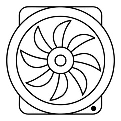 Fototapeta premium Minimalist Cooling Fan Vector Icon Design