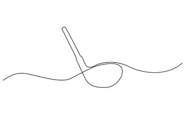 Fototapeta premium Golf putter continuous one line drawing, Golf line icon, Golf Club, One continuous line drawing of Golf sports vector illustration, Golf putter abstract one line icon drawing.