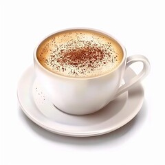 Obraz premium cup of cappuccino White Background Generative AI.