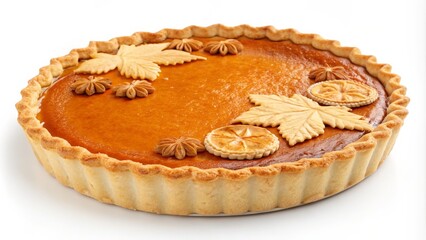 Autumnal Pumpkin Pie Leaf and Star Anise Crust Decoration