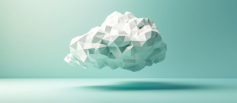 Abstract white cloud illustration floating on solid background
