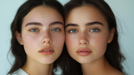 Woman, Treatment Dermatology, Cosmetology Beauty Procedures, Acne Before and After Banner