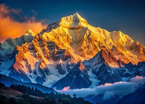 Majestic Kangchenjunga: Close-Up View from Pelling, Sikkim, India - Breathtaking Himalayan Peak