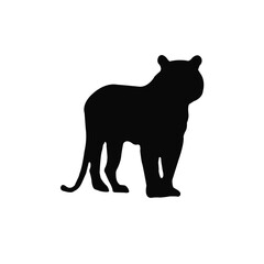 Tiger silhouette vector illustration art design. Tiger logo icon image. Tiger vector on white background.