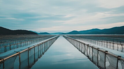 Fototapeta premium Tranquil Waters in Salt Farming Landscape
