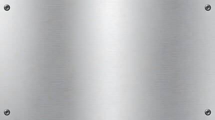 Brushed Metal Texture: A sleek, brushed metal plate with subtle texture and screws in the corners, providing a modern and industrial backdrop. Perfect for design projects needing a metallic feel. 