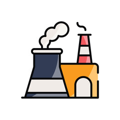 Nuclear Plant vector icon
