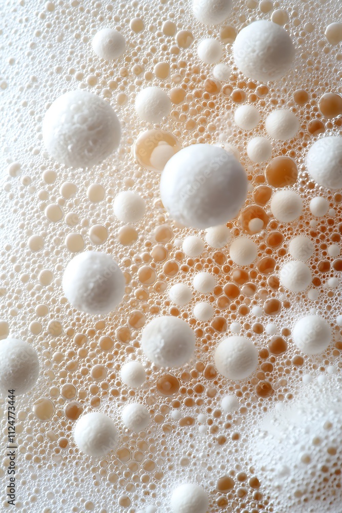 Poster the image is a close up of a white foam with many small bubbles